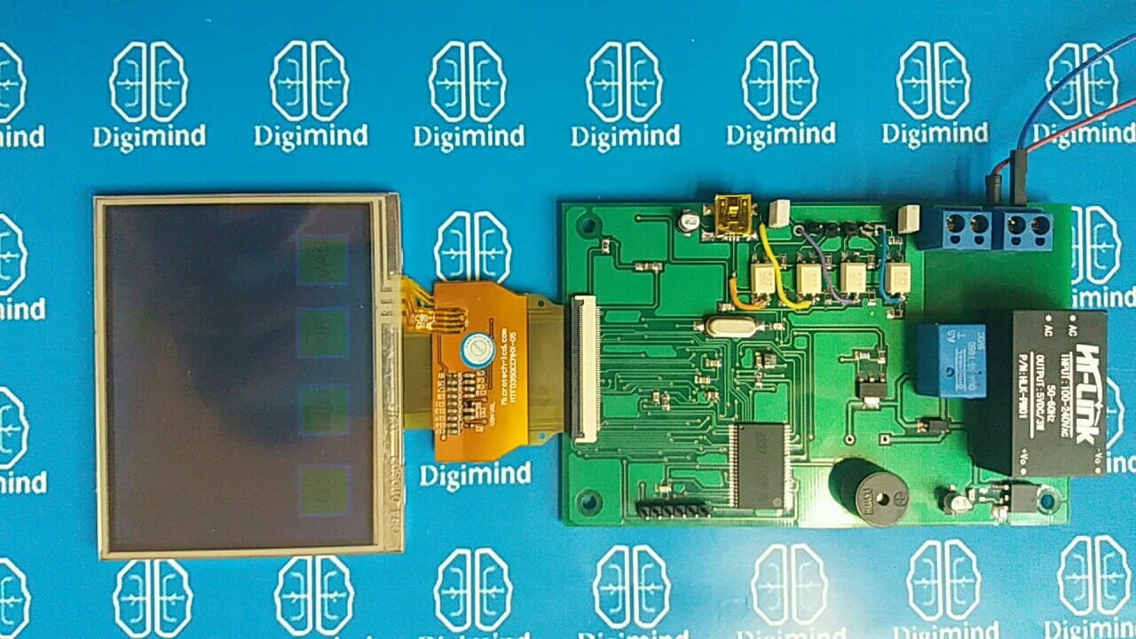 مدار کنترلر و نمایشگر وضعیت ۴ عدد سنسور همراه با نمایشگر گرافیکی لمسی-مرکز ذهن دیجیتال